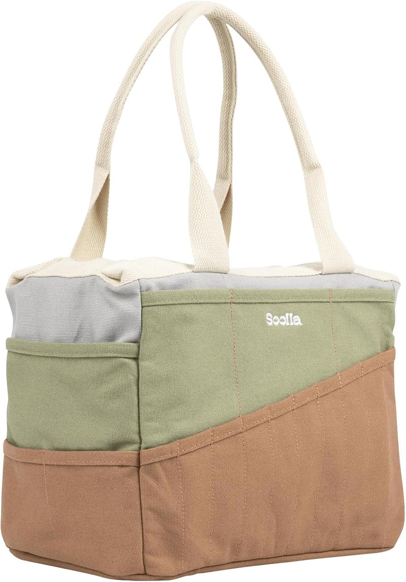 Soolla Studio Bag: Pottery Tool Bag & Art Supply Storage Organizer, Washable Craft Tote, Knitting Yarn, Crochet Projects, 30 Pockets, 25+ Colors, Canvas, Artist Gift for Students & Adults (Good Earth) - Image 2